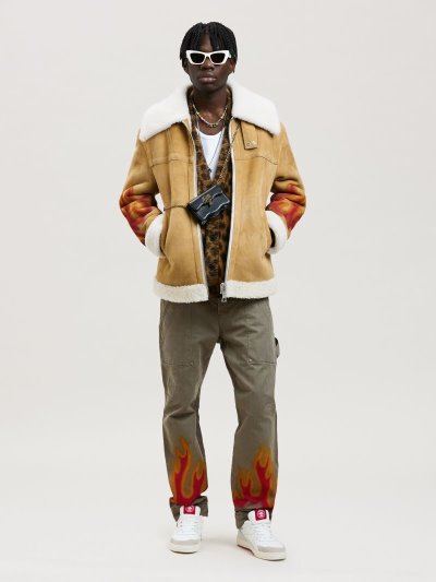 Pantalones Palm Angels Burning Cargo Pants Hombre Rojas | ES-093863