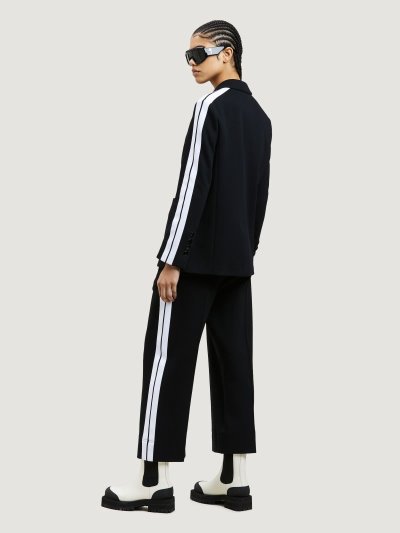 Pantalones Palm Angels Cropped Pista Pants Mujer Negras Blancas | ES-721300