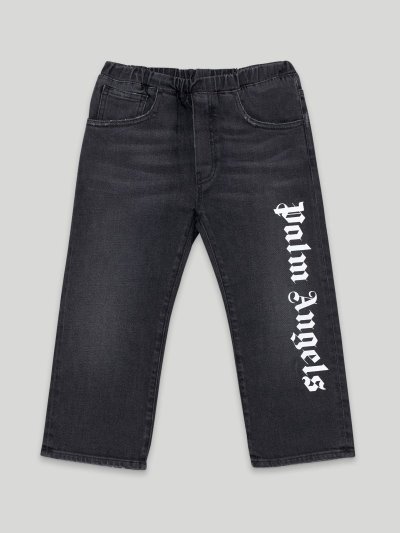 Pantalones Palm Angels Logo Denim Pants Niños Negras Blancas | ES-024756