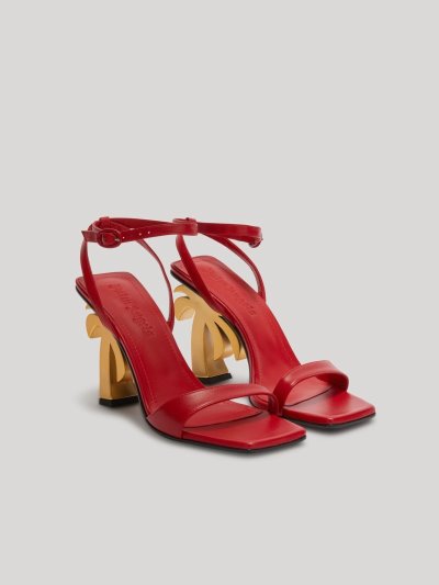 Sandalias Palm Angels Palm Heels Mujer Rojas Doradas | ES-904692