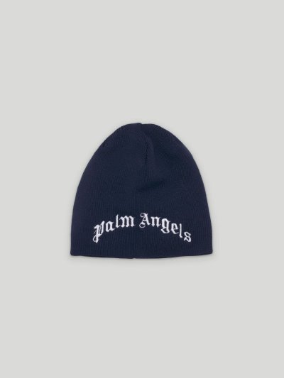 Sombreros Palm Angels Logo Beanie Niños Azul Marino Azules Blancas | ES-961057