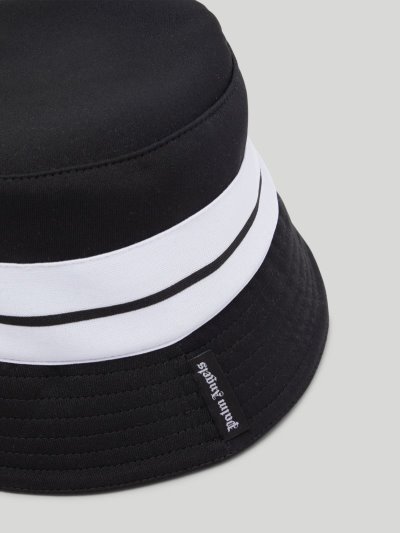 Sombreros Palm Angels Pista Bucket Hats Hombre Negras Blancas | ES-978840