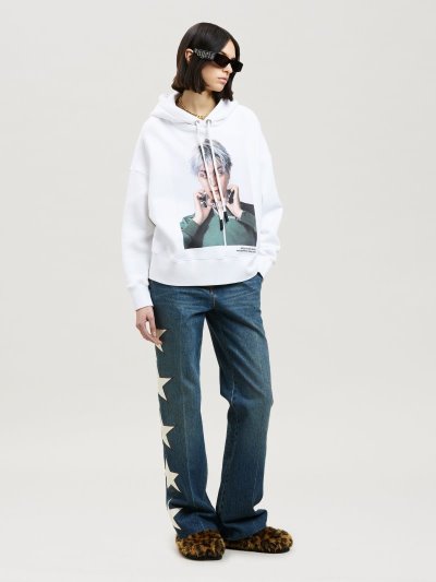 Sudadera Con Capucha Palm Angels Angels By Palm Angels Hoodie Mujer Blancas Verde | ES-140775