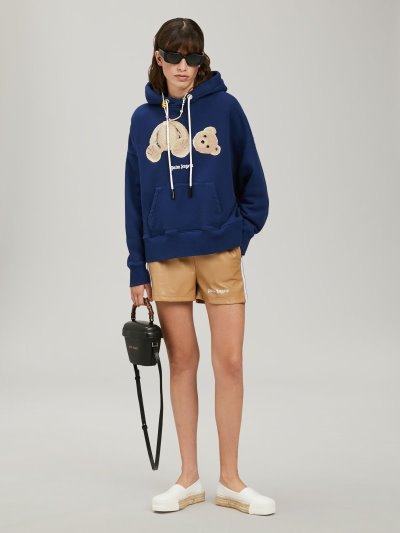 Sudadera Con Capucha Palm Angels Bear Hoodie Mujer Azul Marino Azules Marrones | ES-424296
