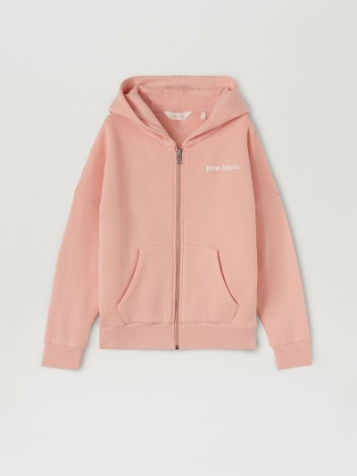 Sudadera Con Capucha Palm Angels Classic Overlogo Zip Hoodie Niños Rosas Blancas | ES-973423