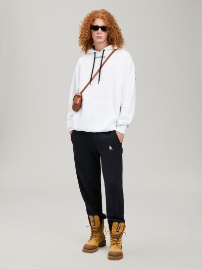 Sudadera Con Capucha Palm Angels Logo Hoodie Hombre Blancas Negras | ES-862033