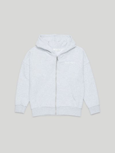 Sudadera Con Capucha Palm Angels Logo Zip Hoodie Niños Gris Blancas | ES-632636