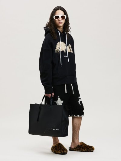 Sudadera Con Capucha Palm Angels Pa Punk Bear Hoodie Hombre Negras Marrones | ES-364520
