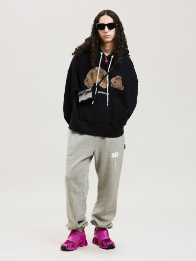 Sudadera Con Capucha Palm Angels Pa Sequins Bear Hoodie Hombre Negras Doradas | ES-987186