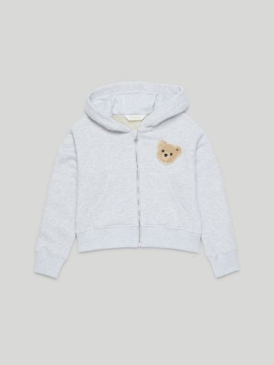 Sudadera Con Capucha Palm Angels Teddy Bear Zip Hoodie Niños Gris Marrones | ES-570492