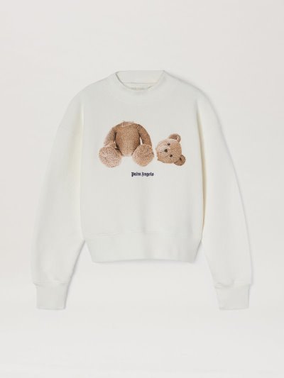 Sudaderas Palm Angels Bear Print Algodon Sweatshirt Niños Blancas Marrones | ES-574190