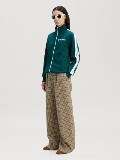 Sudaderas Palm Angels Classic Pista Jackets Mujer Verde Blancas | ES-201040
