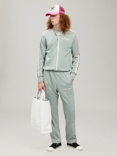 Sudaderas Palm Angels Grey Pista Jackets Hombre Gris Blancas | ES-359479