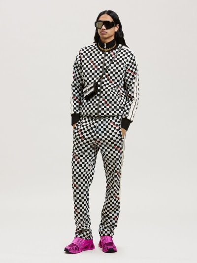 Sudaderas Palm Angels Jacquard Damier Classic Pista Jackets Hombre Negras Rojas | ES-771795