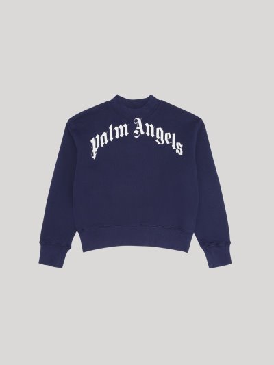 Sudaderas Palm Angels Logo Sweatshirt Niños Azul Marino Azules Blancas | ES-698882
