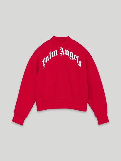 Sudaderas Palm Angels Over Logo Sweatshirt Niños Rojas Blancas | ES-210312