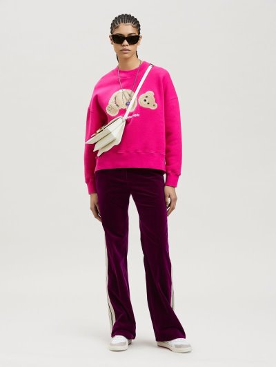 Sudaderas Palm Angels Pa Bear Sweatshirt Mujer Fucsia Marrones | ES-504330