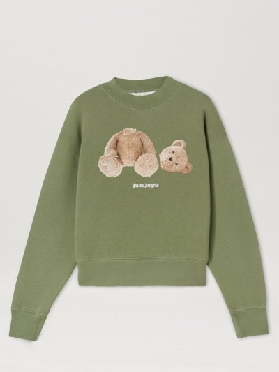 Sudaderas Palm Angels Palm Angels Bear Crewneck Sweatshirt Niños Verde Claro Marrones | ES-202956