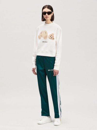 Sudaderas Palm Angels Palm Bear Fitted Crew Sweatshirt Mujer Blancas Marrones | ES-266037
