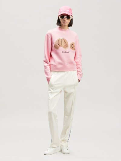 Sudaderas Palm Angels Palm Bear Fitted Crew Sweatshirt Mujer Marrones | ES-998742