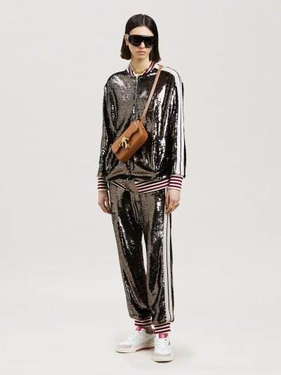 Sudaderas Palm Angels Sequins Long Pista Jackets Mujer Gris Blancas | ES-838587