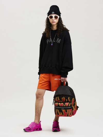 Sudaderas Palm Angels Studded Logo Sweatshirt Hombre Negras Negras | ES-040818