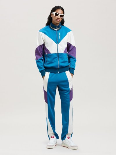 Sudaderas Palm Angels V Colorblock Pista Jackets Hombre Azules Blancas | ES-087770