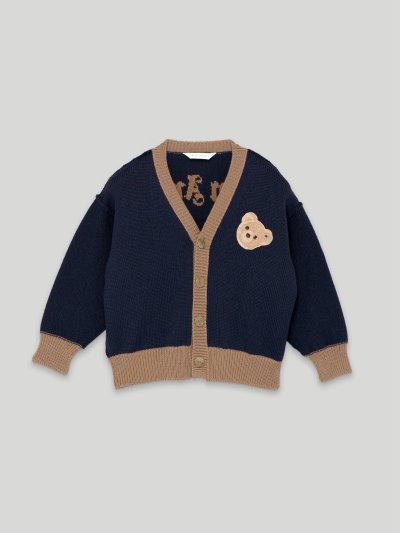 Suéteres Palm Angels Bear Cardigan Niños Azul Marino Azules Marrones | ES-322124