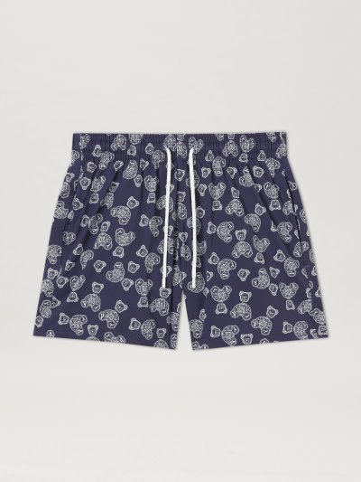 Swim Shorts Palm Angels Paxvilebrequin Bear Swimwear Hombre Azules Blancas | ES-659183