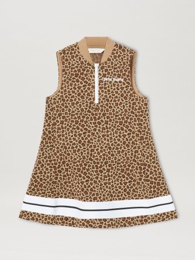Vestido Palm Angels Animalier A-line Pista Vestido Niños Beige Blancas | ES-058043