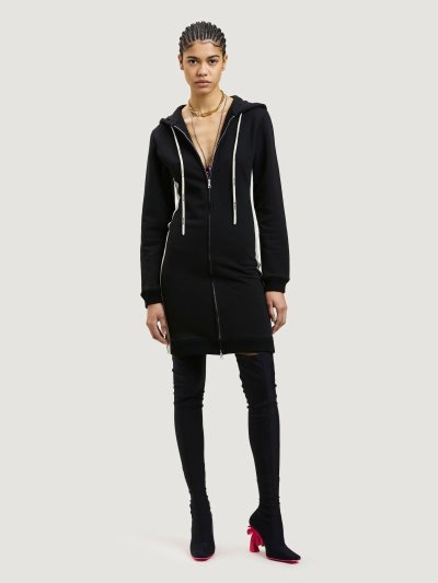 Vestido Palm Angels Fleece Hoodie Vestido Mujer Negras Doradas | ES-498109