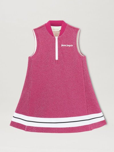 Vestido Palm Angels Logo Lurex A-line Pista Vestido Niños Fucsia Blancas | ES-756509