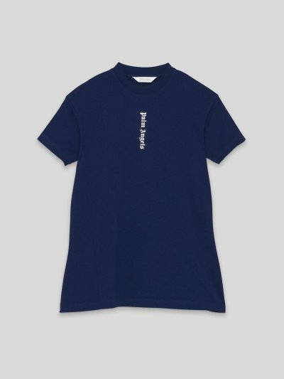 Vestido Palm Angels Logo T Shirt Vestido Niños Azul Marino Azules Blancas | ES-645186