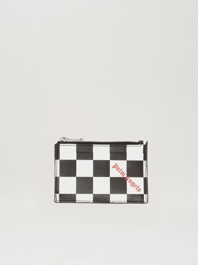 Wallets & Cardholders Palm Angels Damier Zip Cardholders Hombre Negras Blancas | ES-643470