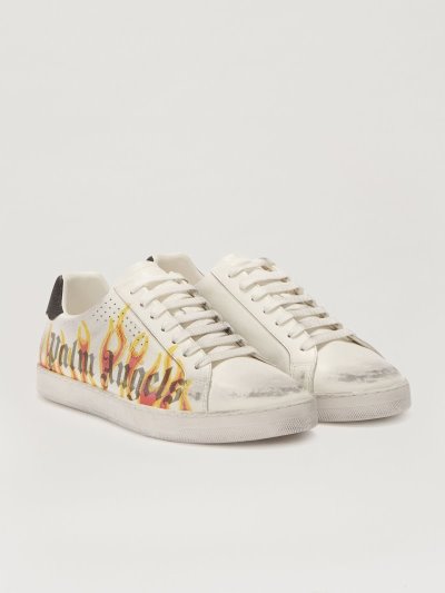 Zapatillas Palm Angels Bajas Palm One Sprayprint Hombre Blancas Amarillo | ES-555586